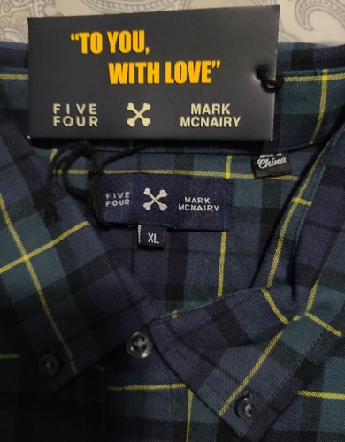 Mark Nairy X Five Four Mens XL Long Sleeve Shirt Plaid Cotton RN116666 - New - Picture 4 of 12