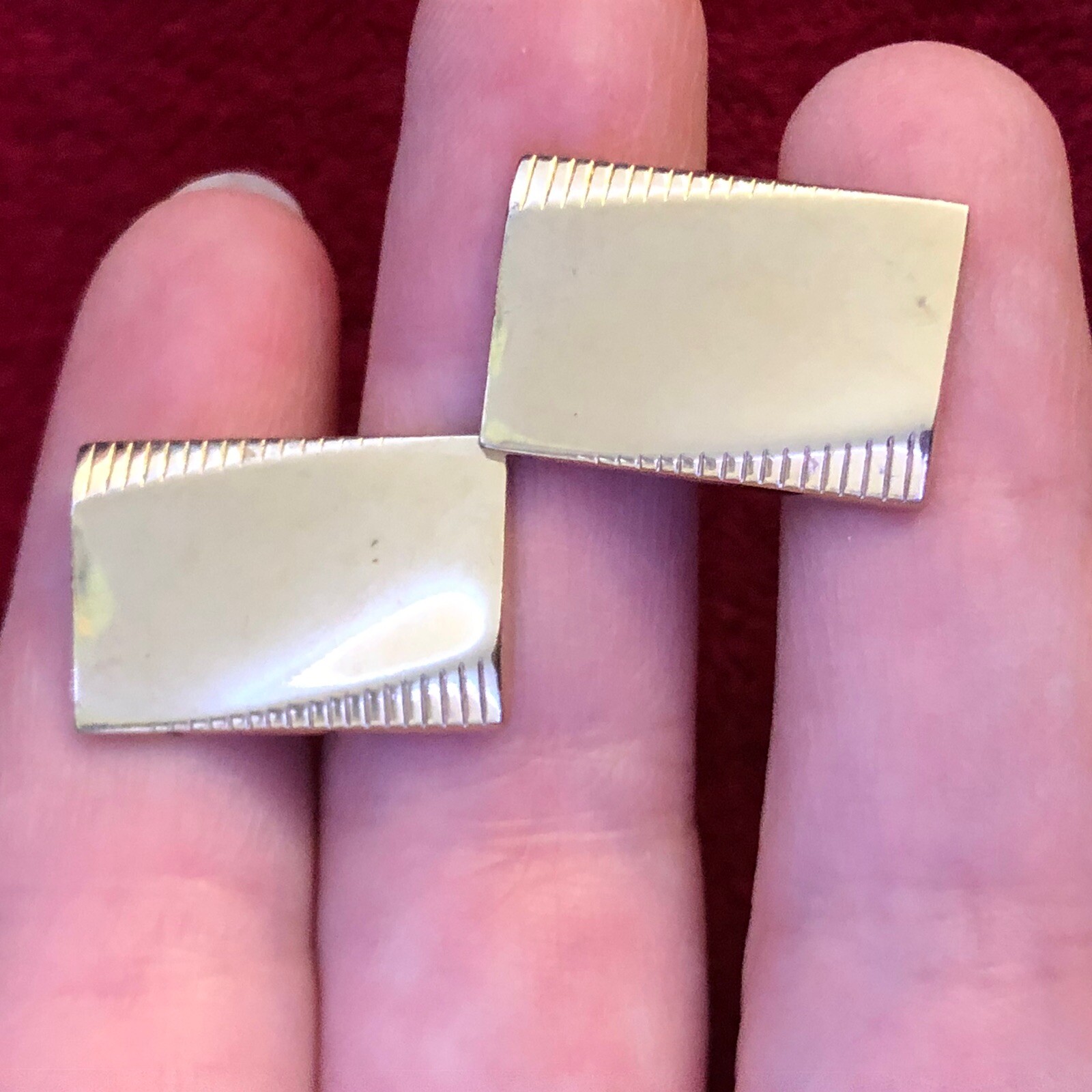 Vtg. Rectangular Goldtone Cufflinks - image 1