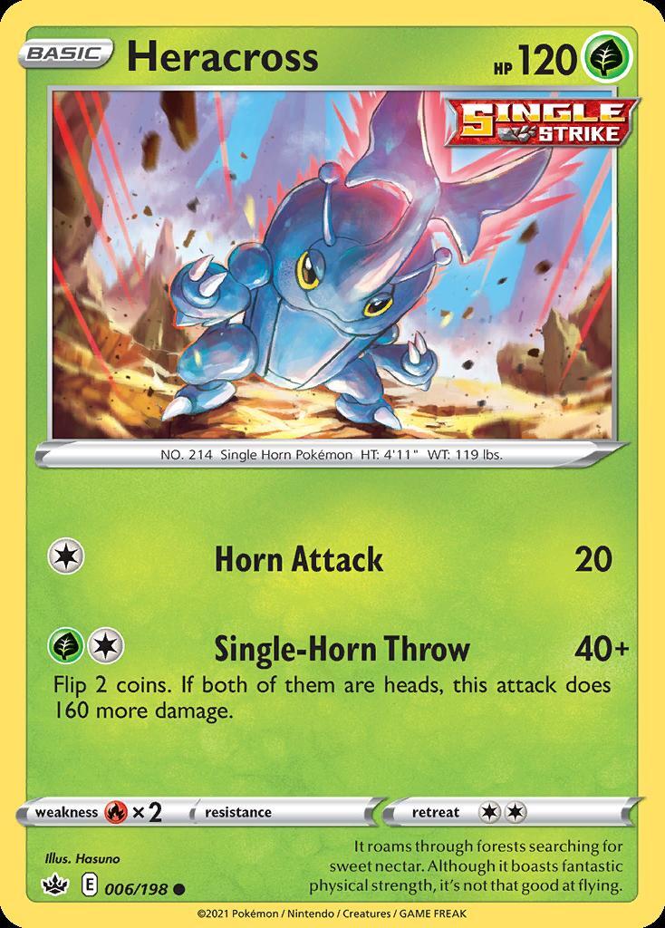 Pokemon Heracross (6/233) Chilling Reign LP REVERSE HOLO