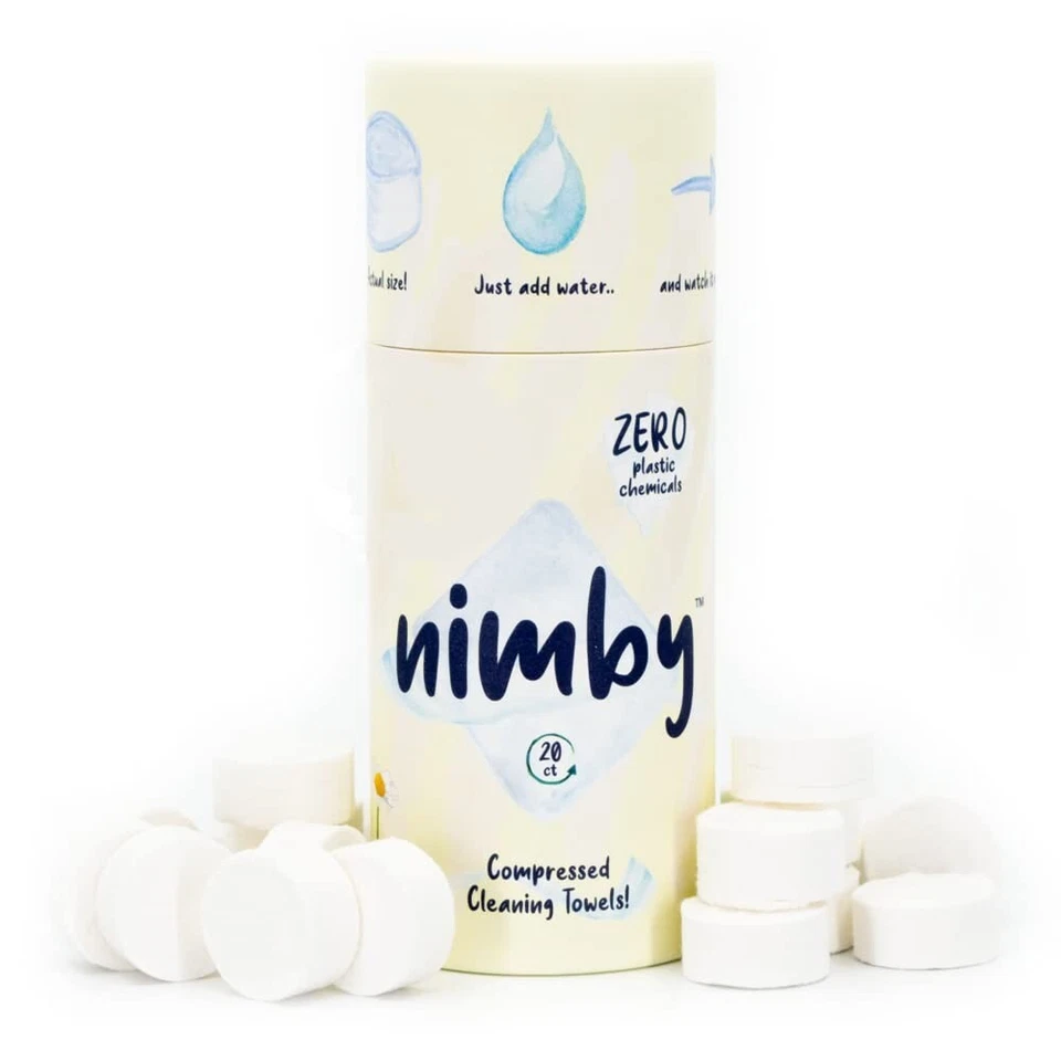 Nimby Compressed Towels 20‑Pack – Portable Reusable Wipes for Travel & Face - Image 2 of 4