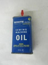 VINTAGE ADVERTISING WHITE SEWING MACHINE OIL HANDY OILER OIL AUTO TIN CAN  A-47