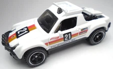2021 HOT WHEELS PORSCHE 914 SAFARI #21 WHITE 2 5/8" DIECAST TRUCK W/ RED & GOLD