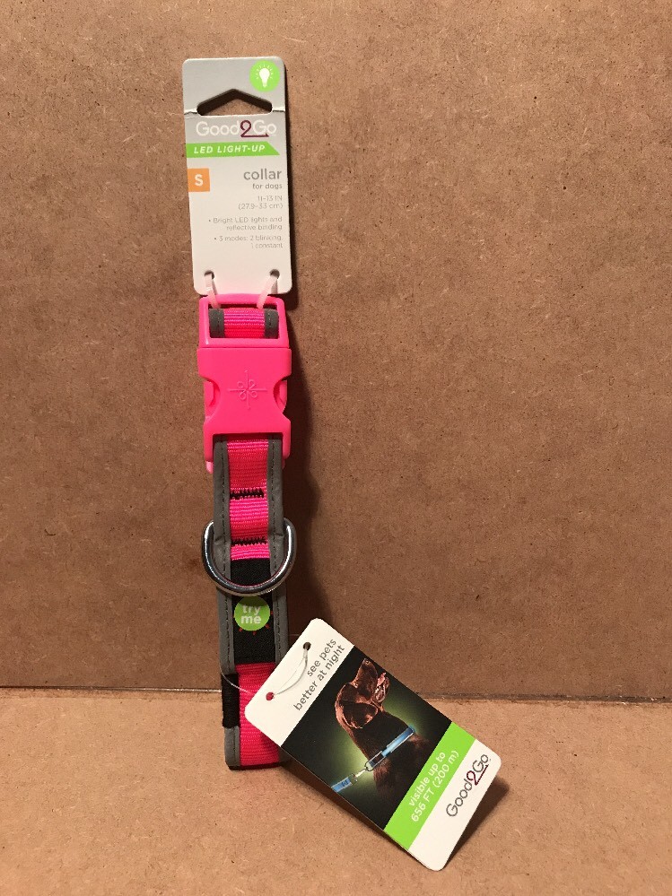 Good2Go LED LightUp Collar for Dogs in Pink, Small 1113” Neck eBay