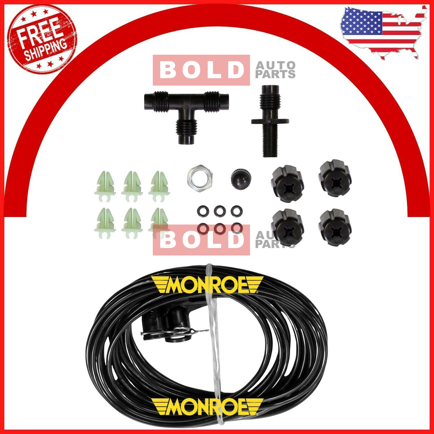 For GMC Yukon Buick LeSabre Rear Monroe Shocks Absorbers Air Hose Kit