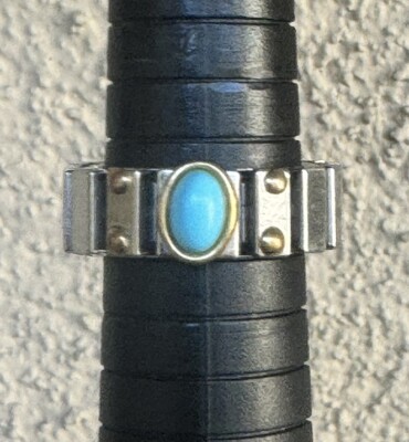 ZOPPINI イタリア製 ゾッピーニ ターコイズリング SS/K18 Zoppini Stainless Steel 750 18K Yellow Gold Faux Turquoise