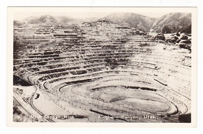 c1930 RPPC BINGHAM CANYON UTAH OPEN PIT COPPER MINE VINTAGE POSTCARD UT