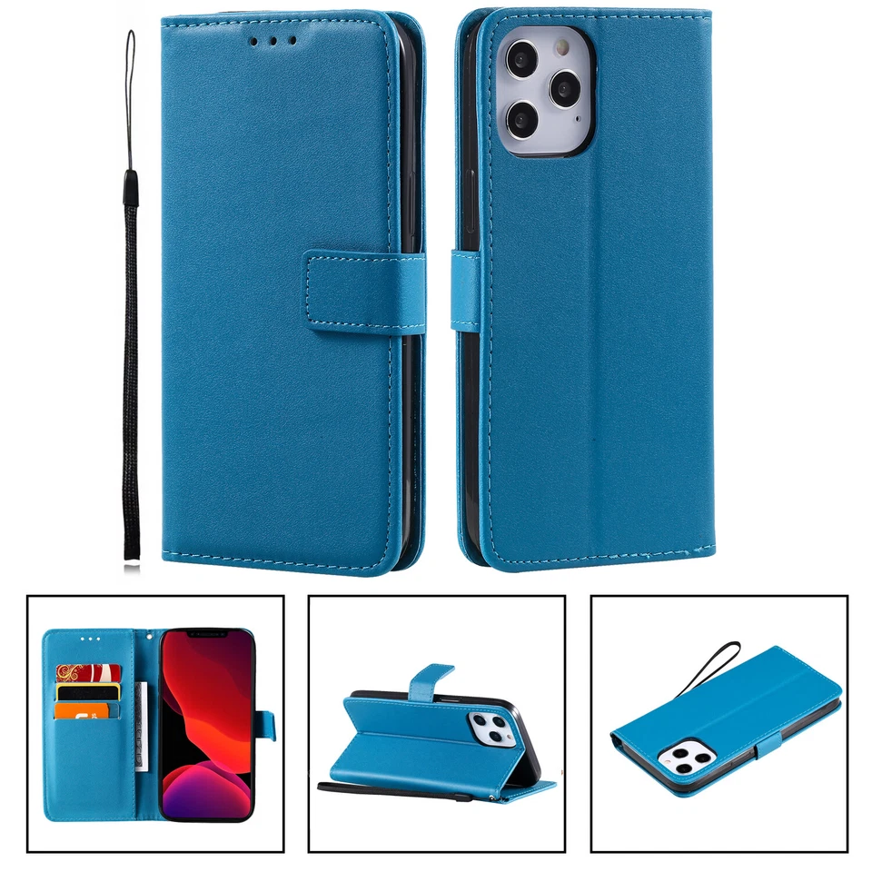 Shockproof Leather Wallet Flip Case Cover For iPhone 12 11 8 7 6 5 X Xs Pro Max - Image 3 of 4