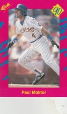 FREE SHIPPING-MINT-1990 Classic Baseball Cd #T34 Paul Molitor Milwaukee Brewers 