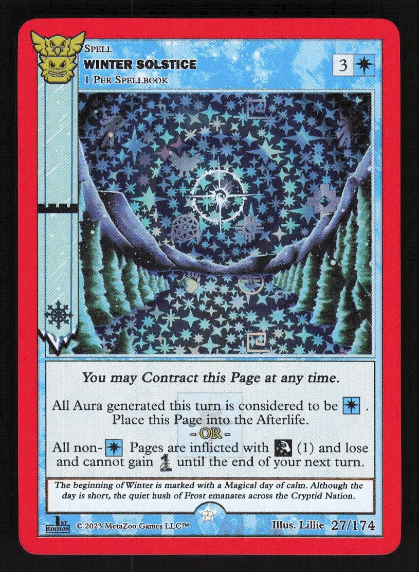 MetaZoo Native 1st Edition WINTER SOLSTICE 27/174 - Full Holo Card