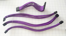 Purple PSU Cable Extensions Kit 24 Pin, 8 Pin, 6 2 Pin GPU Sleeved Wires