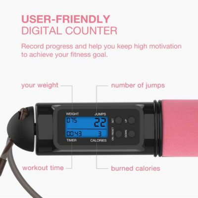Kalorien Timer Speicher elektronisches Zählen Springseil Fintness Fitnessstudio Indoor Sport UK