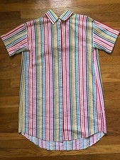 Bonobos women's rainbow striped seersucker summer Riveria shirtdress XXS