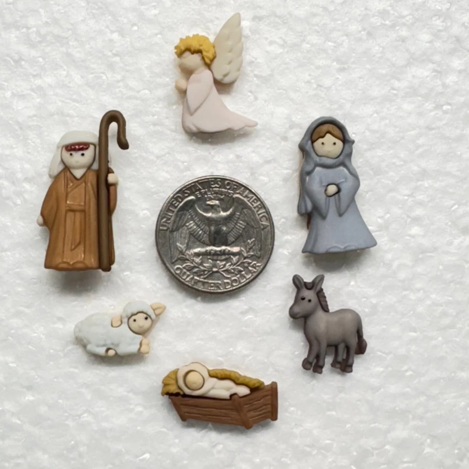 Dress It Up Nativity Shank Buttons Mini Set of 6 Christmas Craft Holiday Navidad - Image 3 of 4