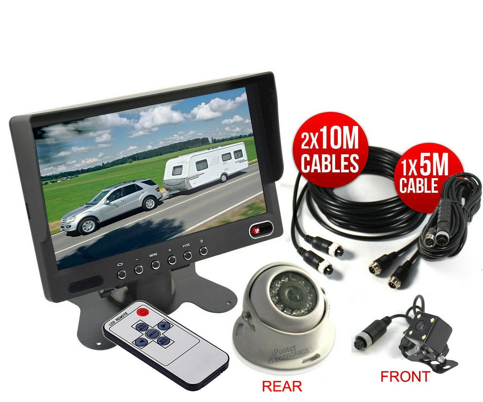 7" Monitor 4PIN+Dome CCD Reversing MINI Rear View Camera