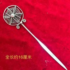 Tribal egzotyczna chińska ręcznie rzeźbiona srebrna spinka do włosów Miao 1 sztuka