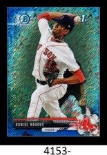 1-2017 BOWMAN CHROME PROSPECTS BLUE SHIMMER REFRACTOR RONIEL RAUDES RED SOX