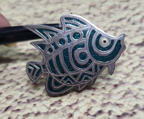 925 Sterling Silver Turquoise Color Mandarin Fish Enamel Pendant UNISEX Jewelry - 第 3/24 張圖片