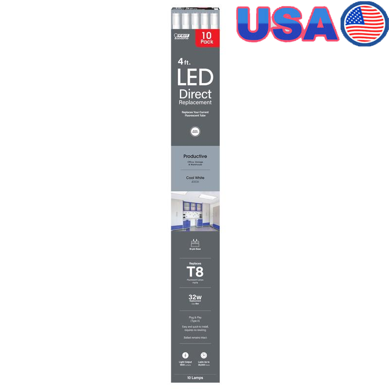 LED18W Cool White Light Bulbs 10 Pack Easy Plug & Play Damp Rated Lighting New