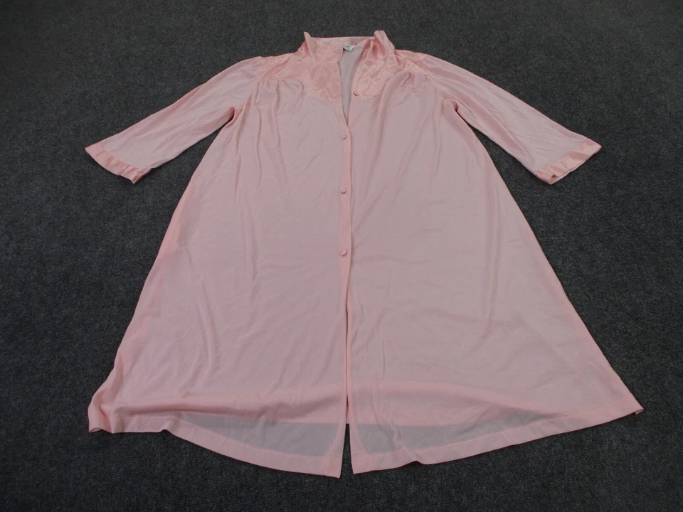 Vestido Vintage Vanity Fair Mujer XL Rosa Floral Camisón Bata Sin Mangas Camisón Foto 2 de 4