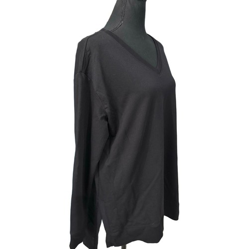 Chico's Neu ohne Etikett Zenergy Relaxed Fit V-Ausschnitt Tunika in Schwarz - Größe 2 (US 12|14) - Bild 4 von 9