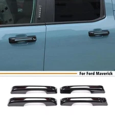 Side Door Handles Cover Trim 4PCS For 2022-2023 2024 Ford Maverick Gloss Black