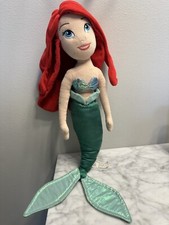 Disney Store Ariel The Little Mermaid Plush Doll Soft Princess Stuffed 21" Toy