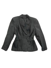 1940s Blazer Jacket w/ Asymmetrical Scalloping Beaded Buttons- Lilli Ann Style