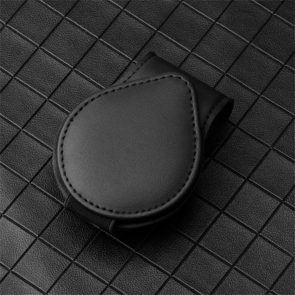 Car Sunvisor Leather Ticket Card Clip Sunglasses Glasses Holder Eyeglasses Mount - Image 3 of 4