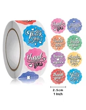 100 THANK YOU 1" ASSORTED ENVELOPE STICKERS LABELS SEALS FEEDBACK Small Business
