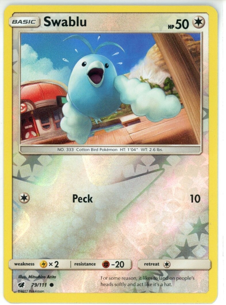 Pokemon TCG Swablu 79/111 Sm-Crimson Invasion Reverse Holo