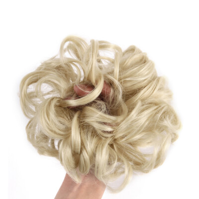 Thick Messy Hair Bun Scrunchie Hair Extension Ponytail Updo Hair Piece Blonde US