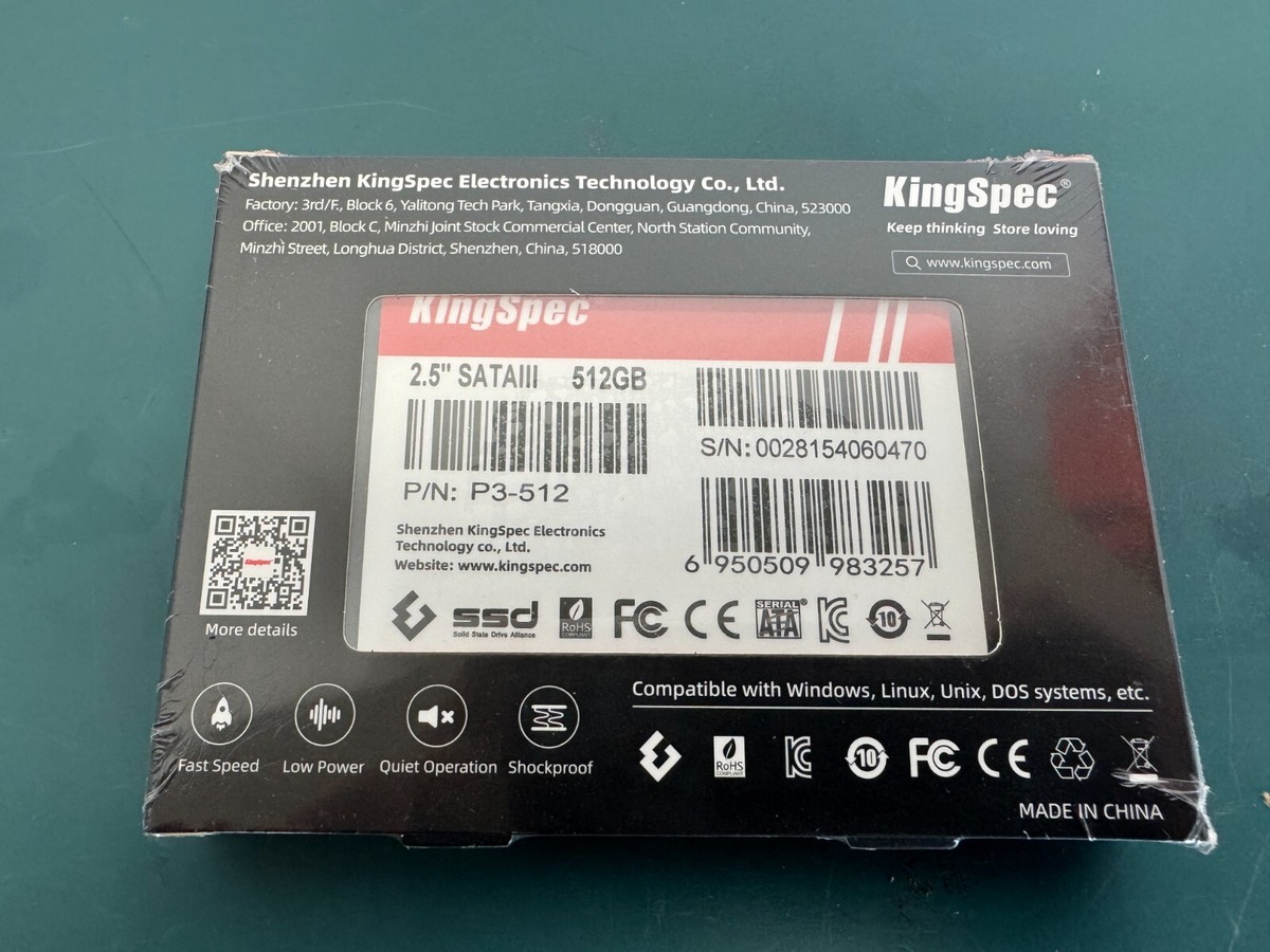 NEW KingSpec P3-512 Internal Solid State Drive 2.5
