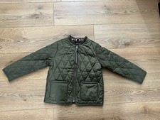 Image of Joules Green Hambleton Showerproof Short Diamond Quilt Jacket Size 7 Years