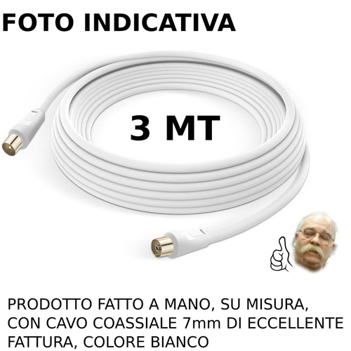 Cavo da 0,5 a 20m ANTENNA TV Maschio/Femmina Schermato coassiale IEC prolunga AV - Imagen 5 de 11