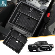 RUIYA Car Center Armrest Storage Tray Organizer Box For 2019-2023 Ford Ranger