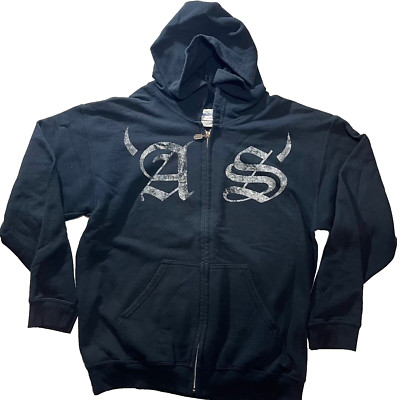 Armored Saint La Raza Zipper Black Mens Hoodie Jumper Size Medium 