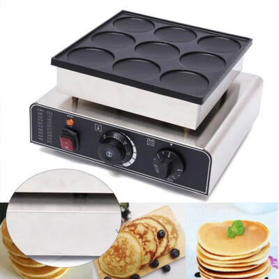 Kommerzielles Elektrische 9pc Dutch Pancake Baker Maker Bügeleisen Maschine 900W