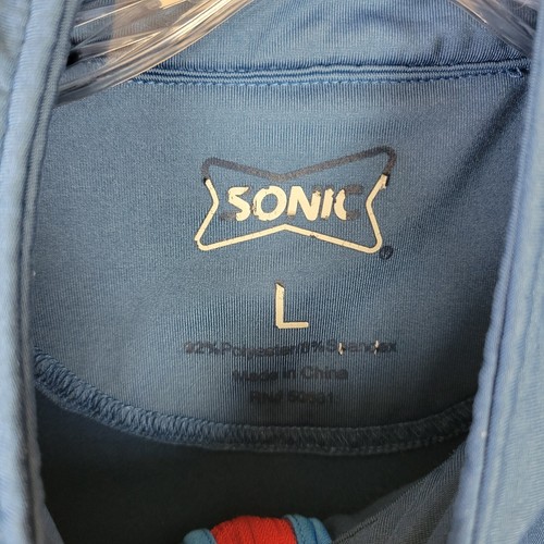 Sonic Drive In Employee Jacket Men's Large Blue 1/4 Zip Pullover Long Sleeve - Picture 3 of 9