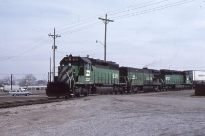 Burlington Northern Action Shot Tulsa OK 2-19-86 - Original Eisenbahn Dia
