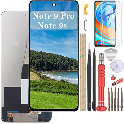 YHX-OU Display Nero da 6,67" per Xiaomi Redmi Note 9 PRO Redmi Note 9s (D9s)