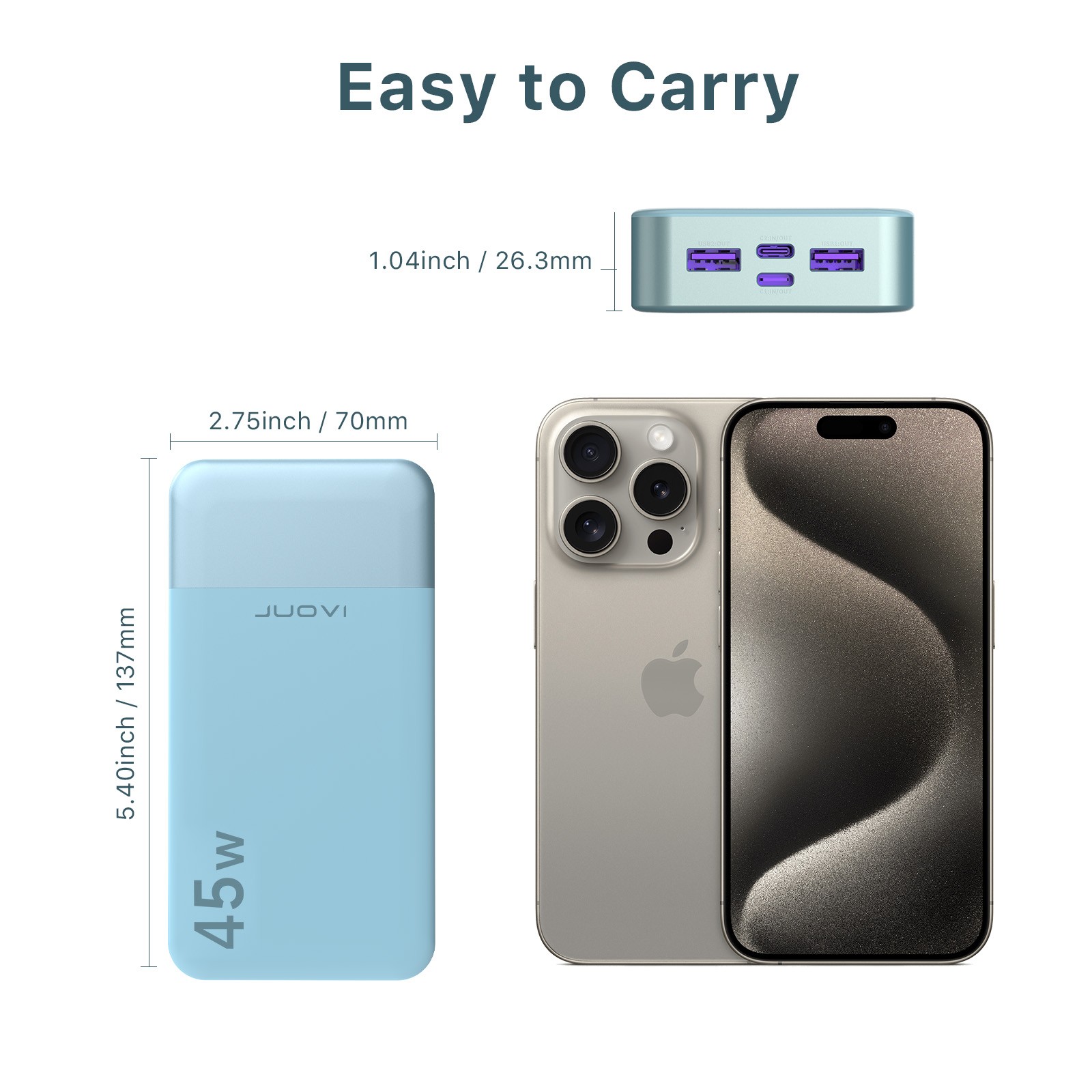 Power Bank 20000mAh 45W PD3.0 Charger External Battery Backup For Mobile Phone