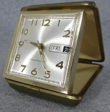 Vintage Westclox Travel Alarm Clock w/ Day Date - Tested and Working