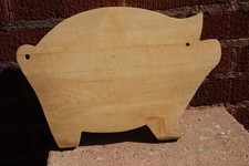Vintage Primitive Pig Cutting Board 14x10"