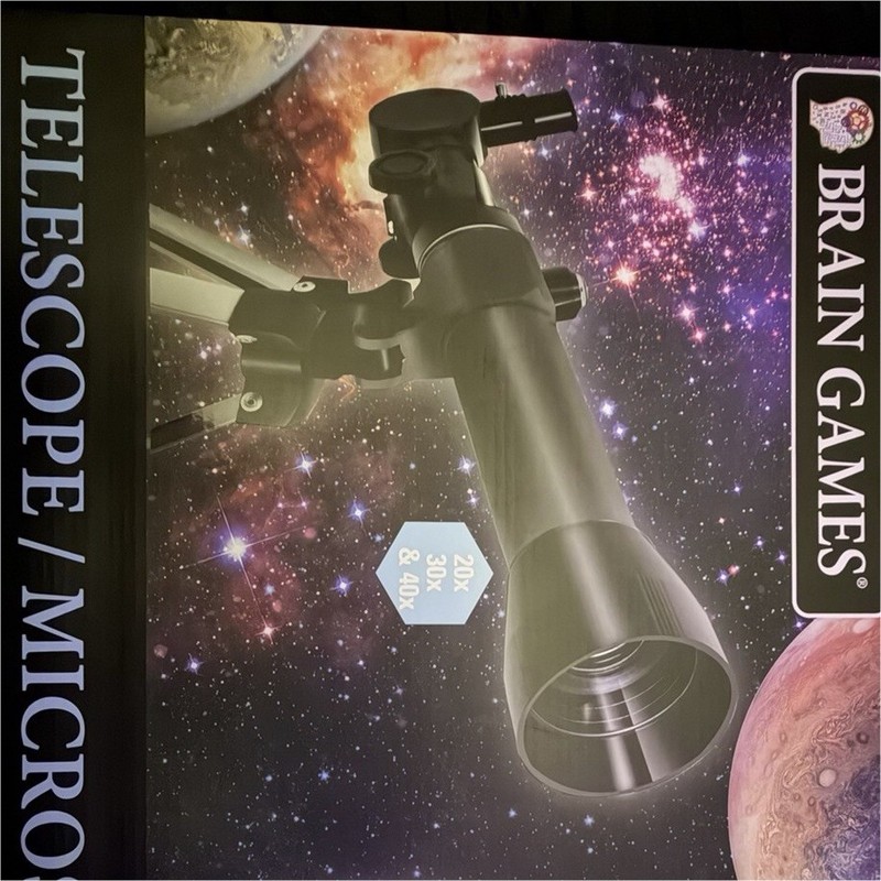 BRAIN GAMES Refractor Telescope/Microscope Set 50mm 300x Coated Altaz
