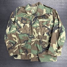 Vintage US Army M65 Field Jacket Small Short Woodland Camo Military Lined Coat