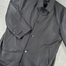 Pendleton Coat Mens 2XL Black Wool Overcoat Button Front Lined Classic Winter