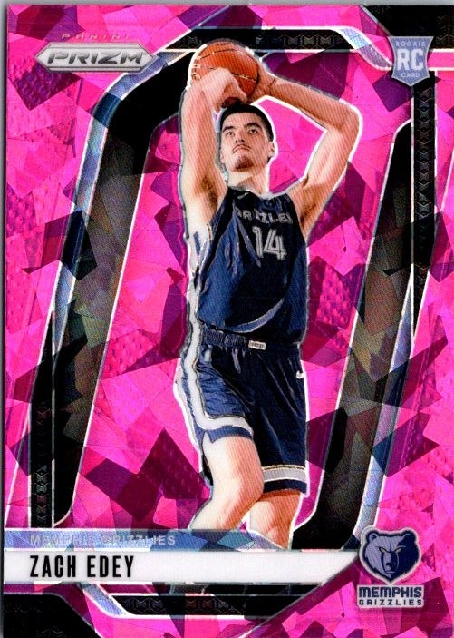 2024-25 Prizm Zach Edey RC Pink Ice Rookie RC #249 Memphis Grizzlies