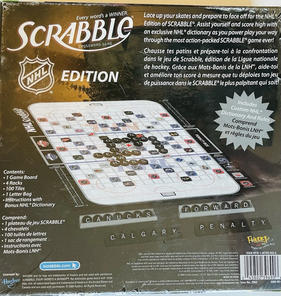 Scrabble NHL Collector’s Edition 2009 Sealed Board Game Hasbro USAopoly Hockey - Image 2 of 4
