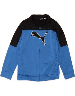 Puma Jungen Graphic Trainingsanzug Oberteil Jacke 11-12 Jahre Blau Colourblock CE03