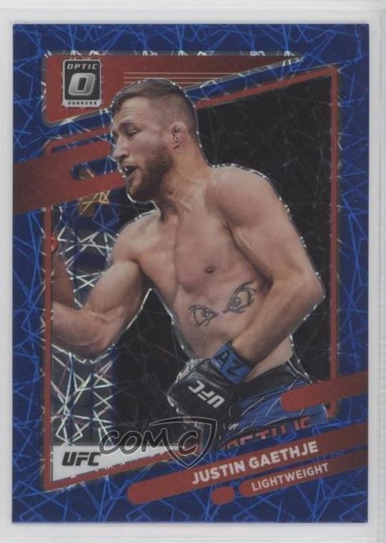 2022 Panini Donruss Optic UFC Blue Velocity Prizm Justin Gaethje #98 02l5